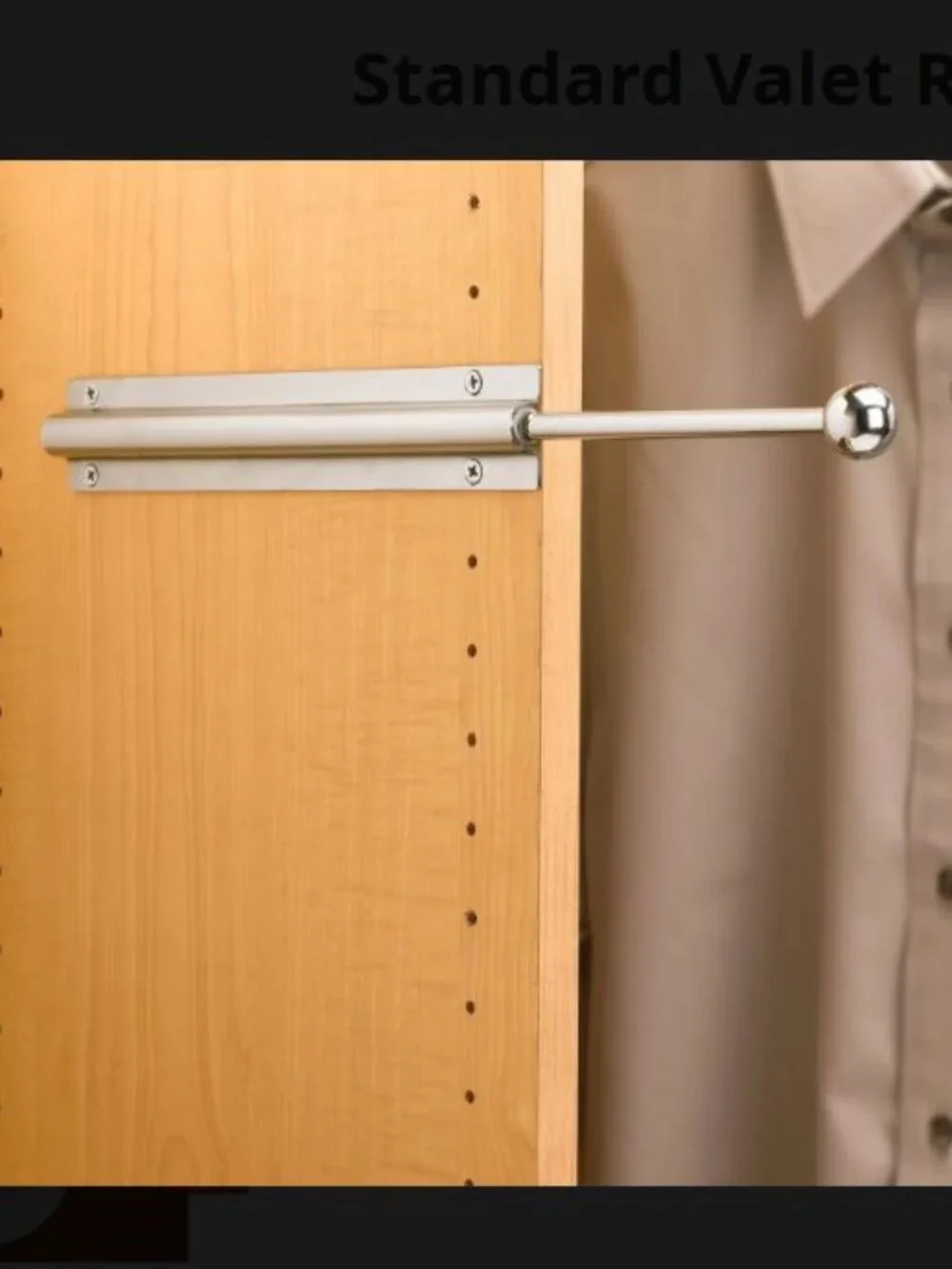 Clothes Valet Garment Pull-out Rod in Polished Brass for Closet hanging